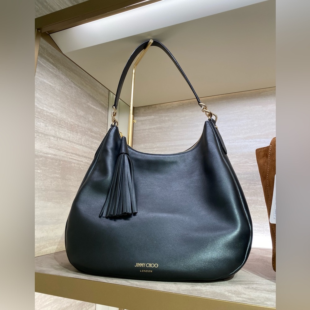 Jimmy choo shoulder bag black leather